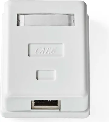 Produktbild von Nedis Netzwerk-Wanddose - Oberflächenmontage - 1-Port port(s) - STP CAT6 - Gerade - Buchse - Vergoldet - PVC - Weiss - Box