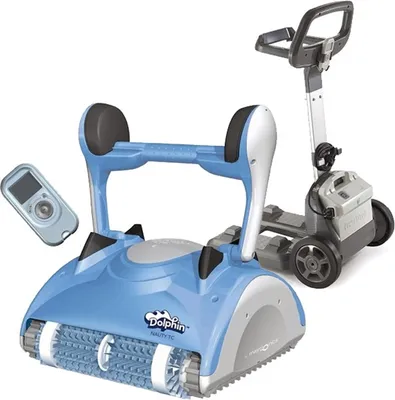Produktbild von Boden, wände und wasserleitung des poolroboters elektrisch mit fernbedienung Dolphin NAUTY TC
