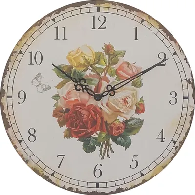Produktbild von abc HOME | Wanduhr Rosen | Quarzuhrwerk | batteriebetrieben | 30 cm Ø