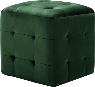 Produktbild von vidaXL Pouf 2 Stk. Grün 30x30x30 cm Samtstoff