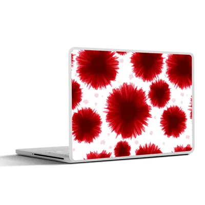 Produktbild von MuchoWow® Laptop Aufkleber Sticker Cover Aquarellfarbe - Rot - Blumen 40x30 cm - Laptop Dekoration - Selbstklebend