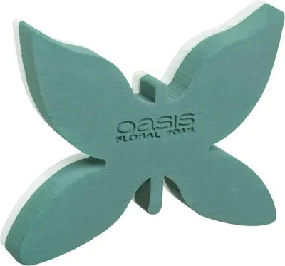 Produktbild von OASIS® Frischblumensteckschwamm Schmetterling RAELA, Polystyrol Hartschwammboden, grün, 34,5x27,5x6cm - Blumen Steckschaum