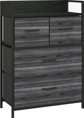 Produktbild von Kommode, Sideboard, 4 Stoffschubladen, Industrial Design, 60x29x85cm, Schwarz