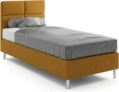 Obrázek produktu pro Hotelová postel 90x200 cm - Žlutá - Čalouněná postel boxspring pro hotely a penziony - Voděodolná - Možnost spojení - SIMI