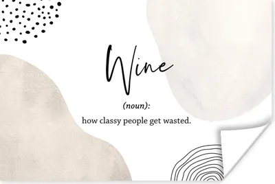 Produktbild von MuchoWow® Poster Sprichwörter - Wein - Wörterbuch - Zitate - Definition von Wein 60x40 cm - Schlafzimmerdekoration