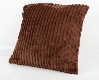 Produktbild von Kuschelkissen Cordoptik Plüsch braun 45x45cm Sofakissen