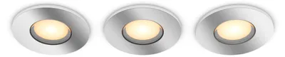 Produktbild von Philips Hue White ambience Adore Bathroom Einbau- und Einlege-Downlight (3er-Pack), Bluetooth/Zigbee, Chrom, LED, 2200 K, 6500 K, 40°
