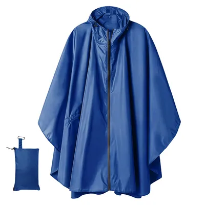 Produktbild von Leicht Regenponcho Wasserdicht Regenjacke  3 in 1 Multifunktions Regencape, Blau