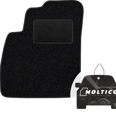 Produktbild von moto-MOLTICO Fahrer Fußmatte Auto Velours Fahrerseite Autoteppiche Schwarz Fahrermatte 1-teilig passend für Hyundai Santa Fe I 2000-2006