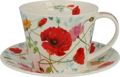 Zdjęcie produktu dla Filiżanka z spodkiem Islay, „Wild Garden Poppy”
