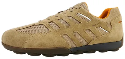 Image de Chaussures pour hommes Geox U Snake 2.0 A, modèle à lacets, couleur marron, adaptées aux semelles intérieures amovibles, style décontracté
