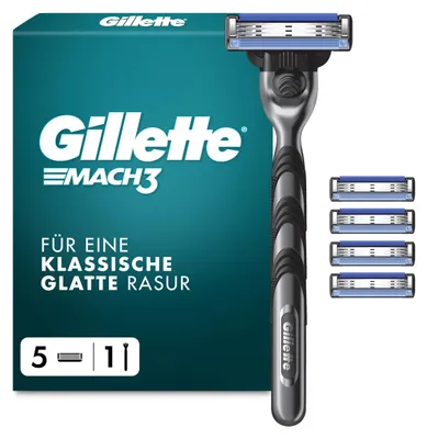 Image de Rasoir Gillette Mach3 Basis pour hommes, en métal, gris/noir