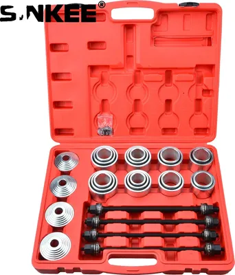 Image de Jeu d'outils universels pour douilles, 20 douilles de sertissage, diamètre intérieur 34-72 mm, diamètre extérieur 44-84 mm, 4 tirants, 4 boulons de pression
