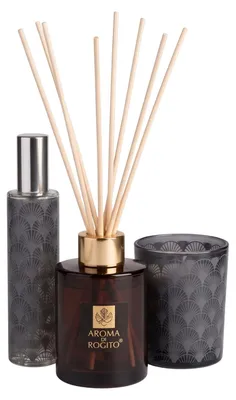 Obrázek produktu pro Vonná sada BLACK TABAC: difuzér s tyčinkami 60 ml, svíčka a sprej