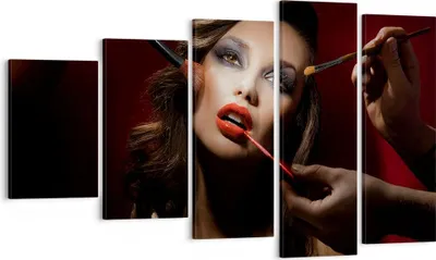Produktbild von Bild auf Leinwand - Leinwandbild - Frau Make-up schön - 100x60cm - Wand Bild - Wanddeko - Leinwanddruck - Bilder - Kunstdruck - Wanddekoration - Leinwand bilder - Wandkunst - EG100x60-2597