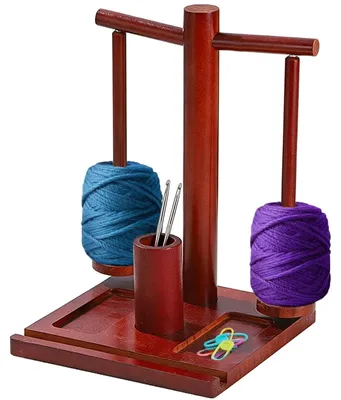 Image de Support en bois pour crochets et aiguilles à tricoter