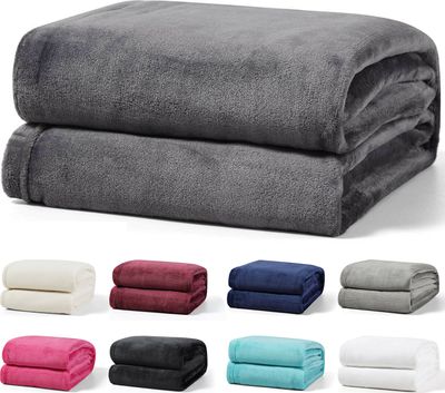 Kuscheldecke 150x200 cm Anthrazit Wohndecke Flauschige Winter Decke Sofadecke Fleecedecke