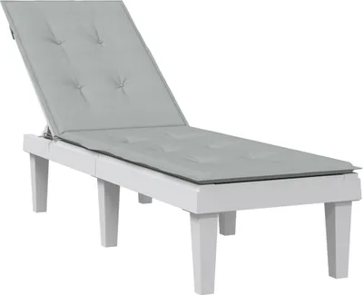 Produktbild von Eleganten-Stil Liegestuhl-Auflage Melange Hellgrau (75+105)x50x3 cm Stoff DE3001107