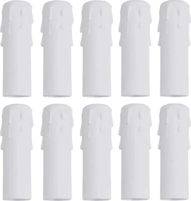 Obrázok produktu pre Balenie 10ks držiakov na sviečky, biele sviečky, plastové sviečky na lustre, 100 x 30 mm, kryštálový držiak na sviečky, LED lustre, nástenné svietidlá, závesné svietidlá