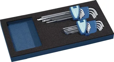 Zdjęcie produktu dla Zestaw narzędzi 18-częściowy, moduł 1/3, SW 1,5–10 mm, T9–T45 TECWERK