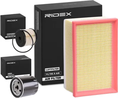 Produktbild von RIDEX Filterset Inspektionspaket Filtersatz passend für PEUGEOT 307 (3A/C) 307 SW (3H) 307 Break (3E) 307 SW Kasten/Kombi (3E, 3H) für CITROËN C4 I