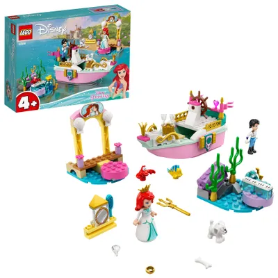 Produktbild von LEGO 43191 Disney Princess Arielles Festtagsboot, Boot mit Mini-Puppe von Arielle die Meerjungfrau, Spielzeug für Kinder ab 4 Jahre