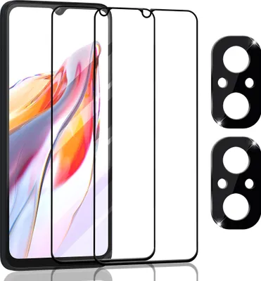 Produktbild von 2-Pack Xiaomi Redmi 12C 5G Displayschutzfolie & 2-Pack Kameraschutz - Gehärtetes Glas 9H - Super Qualität 3D