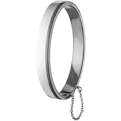 Produktbild von Armreif für Herren Armband 61,1x68,4mm mit Sicherheitskette 925 Silber schlicht