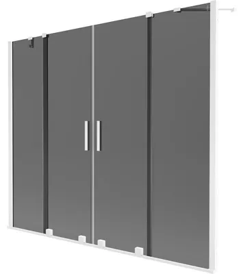 Obrázek produktu pro Mexen Velar Duo vanová zábrana, 2křídlová, posuvná, 200 x 150 cm, grafit, bílá - 896-200-000-42-20