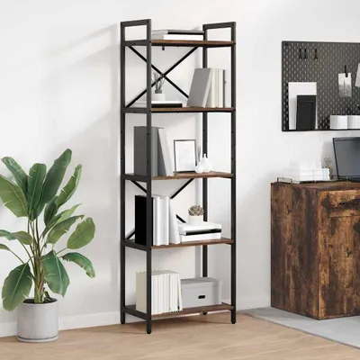 Produktbild von PUEAZU Bücherregal 5 Ebenen 56 x 34 x 171 cm Holzwerkstoff - Bücherregale &38266
