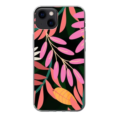 Produktbild von MuchoWow® Handyhülle Schutzhülle Hülle für iPhone 13 Tropisch - Blumen - Muster Silikon Softcase Handy Hülle - Karteninhaber