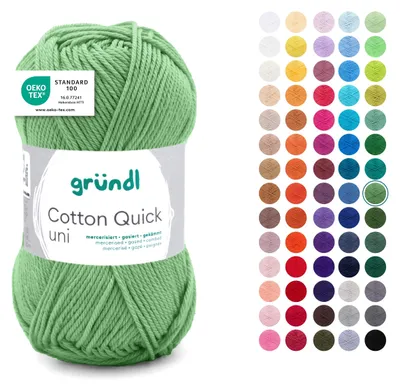Produktbild von Gründl Wolle Baumwolle Quick uni Häkelgarn 1 Knäuel 50 g, salbei