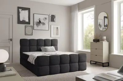 Obrázek produktu pro Kontinentální postel 200x220 ISEMBARD - černá + topper