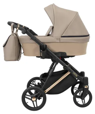 Produktbild von Kinderwagen Kunert Lazzio Premium mit Babywanne - Kupferfarbener Rahmen - Farbe: Cappuccino Eco