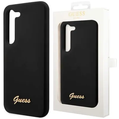 Produktbild von Guess Silikon Script Metal Logo - Samsung Galaxy S23+ Hülle (Schwarz)