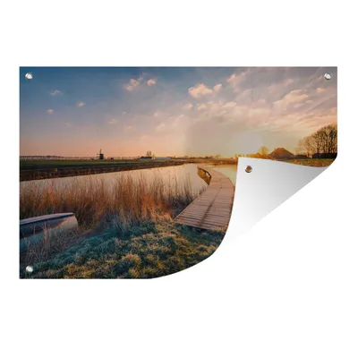 Obrázek produktu pro MuchoWow® Zahradní plakáty - Západ slunce v nizozemském polderu - 40x60 cm - Zahradní dekorace