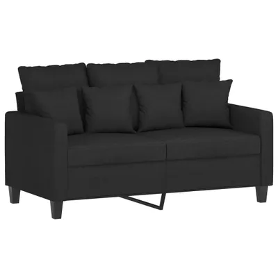 Image de vidaXL Canapé 2 places noir 120 cm Tissu