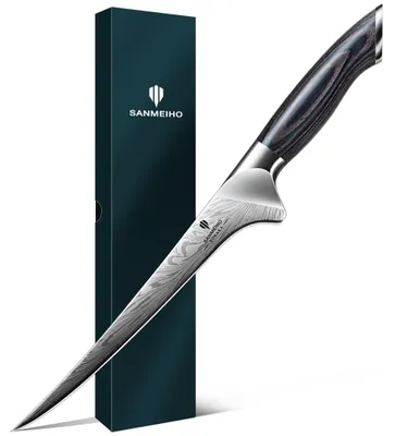 Produktbild von SANMEIHO Filetiermesser Fisch 18cm Pulverstahl, Japanisches Küchenmesser