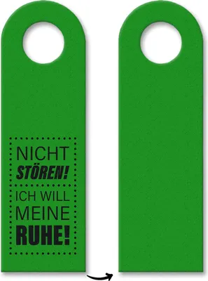Produktbild von Nicht stören! Ich will meine Ruhe! Türhänger in Grün Warnung Hinweis Zimmertüre