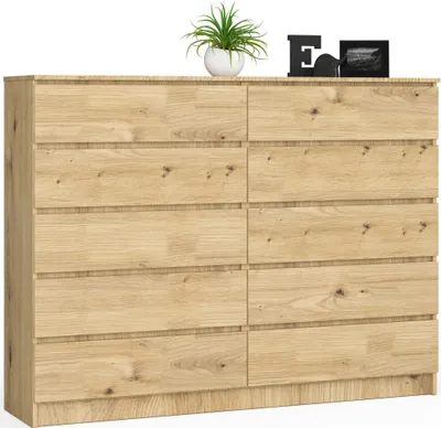 Image de Akord Commode 10 Tiroirs Chêne Artisan 160X40X121