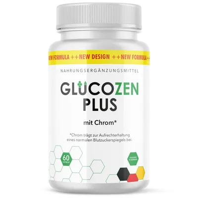 Produktbild von Glucozen Plus Kapseln | speziell entwickelte Formel | mit Zink und Chrom | 60 Kapseln Inhalt