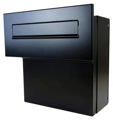 Produktbild von Mauerdurchwurf Briefkasten Schwarz (RAL 9005) (Tiefe: 18-27 cm)