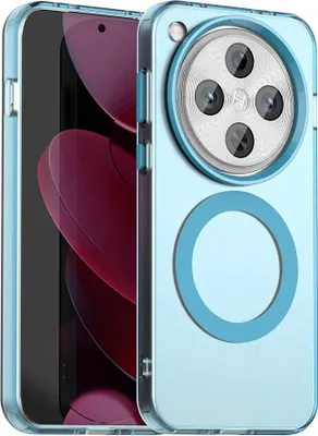 Image de Etui magnétique pour Oppo Find X8 Pro 5G, Etui antichoc fin, mat et translucide Bleu
