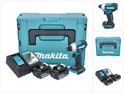 Zdjęcie produktu dla Makita DTD157RFJ, Klucz udarowy, Bezszczotkowy, Czarny, Niebieski, Plastik, 1/4", 3000 RPM