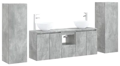 Produktbild von Badezimmermöbel-Set 5 stk. Betongrau 33 x 34,5 x 100 cm