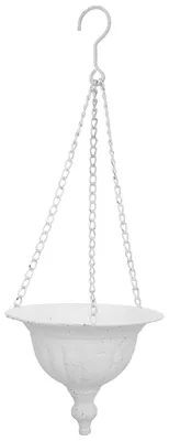 Produktbild von Solidchoice – Vintage-Metall-Blumentopf zum Aufhängen – Rustikaler Wandblumentopf mit Kette und Haken