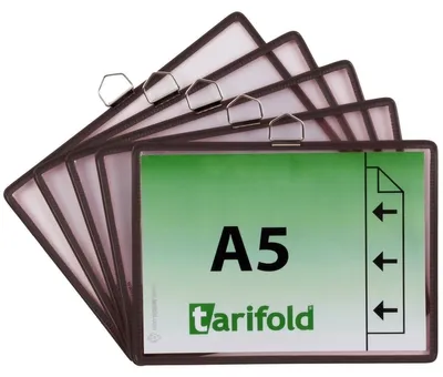 Produktbild von Tarifold Hängetafel - DIN A5 quer - schwarz - 5 Stück