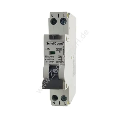 Produktbild von FI-LS Schalter Leitungsschutzschalter FI-Schalter Kombination 1P B25A-30mA RCBO