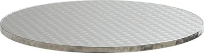 Image de Plateau rond en aggloméré et inox 70 cm - Oviala Brixton