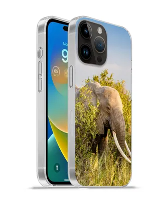 Produktbild von MuchoWow® Handyhülle Schutzhülle Hülle für Apple iPhone 14 Pro - Softcase Elefant - Tiere - Gras - Grün - Berg Silikon Softcase Handy Hülle - Umschlag